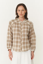 Load image into Gallery viewer, ROWIE CORA LONGSLEEVE TOP FAWN PLAID
