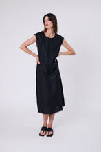 Load image into Gallery viewer, MARLOW COSTA LINEN DRESS BLACK
