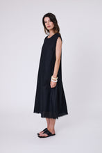 Load image into Gallery viewer, MARLOW COSTA LINEN DRESS BLACK
