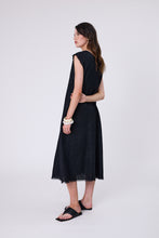 Load image into Gallery viewer, MARLOW COSTA LINEN DRESS BLACK
