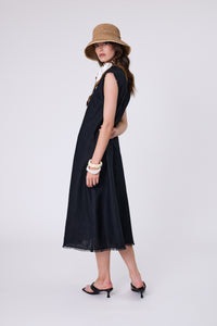 MARLOW COSTA LINEN DRESS BLACK
