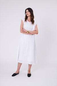 MARLOW COSTA LINEN DRESS WHITE