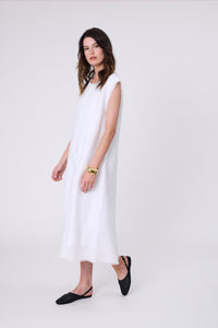 MARLOW COSTA LINEN DRESS WHITE
