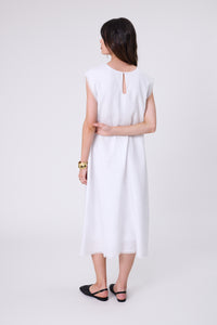 MARLOW COSTA LINEN DRESS WHITE