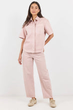 Load image into Gallery viewer, STORIES BE TOLD CRUCIAL PALE PINK DENIM SHORT SLEEVE SHACKET
