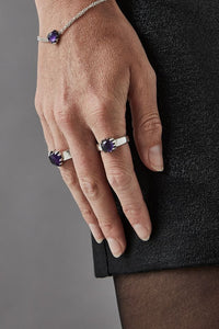 STOLEN GIRLFRIENDS CLUB SILVER BABY CLAW RING AMETHYST