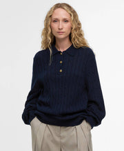Load image into Gallery viewer, BARBOUR EVIE KNITTED JUMPER NAVY

