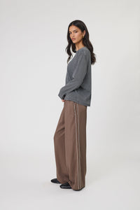 MARLOW LEGION SIDE STRIPE PANT MUSHROOM