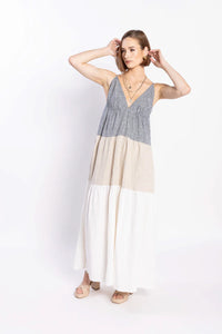 LOUGHLIN DESCENT DRESS NAVY/NATURAL/WHITE