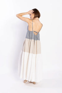 LOUGHLIN DESCENT DRESS NAVY/NATURAL/WHITE