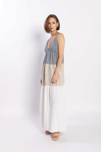 LOUGHLIN DESCENT DRESS NAVY/NATURAL/WHITE