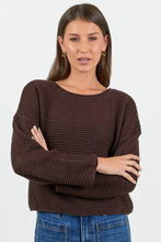 Load image into Gallery viewer, RE:UNION DAWN DARK CHOCOLATE CROCHET KNIT JUMPER
