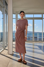 Load image into Gallery viewer, MARLOW DELTA TIE DRESS SPICE/WHITE
