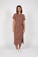 Load image into Gallery viewer, MARLOW DELTA TIE DRESS SPICE/WHITE
