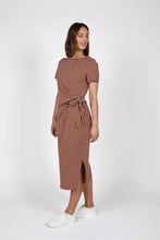 Load image into Gallery viewer, MARLOW DELTA TIE DRESS SPICE/WHITE
