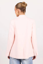 Load image into Gallery viewer, AMONG THE BRAVE DIPLOMA SOFT PINK LINEN TWO BUTTON VENT SLEEVE BLAZER
