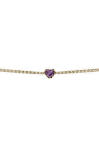 STOLEN GIRLFRIENDS CLUB GOLD LOVE CLAW BRACELET AMETHYST