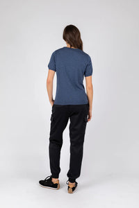 MARLOW MERINO KNIT TEE DENIM BLUE
