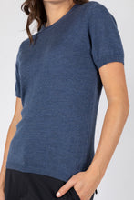 Load image into Gallery viewer, MARLOW MERINO KNIT TEE DENIM BLUE
