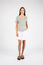 Load image into Gallery viewer, MARLOW ATHENS STRIPE TEE PISTACHIO STRIPE
