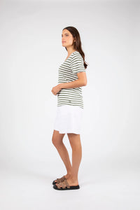 MARLOW ATHENS STRIPE TEE PISTACHIO STRIPE