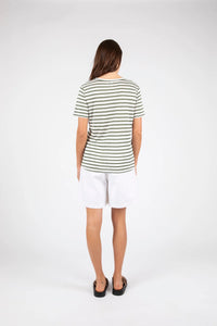 MARLOW ATHENS STRIPE TEE PISTACHIO STRIPE