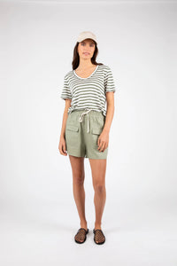 MARLOW ATHENS STRIPE TEE PISTACHIO STRIPE