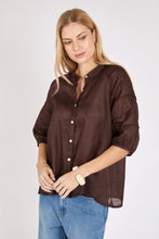 Load image into Gallery viewer, MARLOW CABANA BLOUSE CHOC
