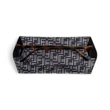 Load image into Gallery viewer, FOX &amp; LEO GLASSES CASE VEGAN LEATHER PRINT NAVY
