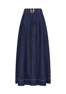 MOS THE LABEL SIA DENIM SKIRT DEEP INDIGO