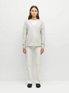 JHL BY JULIETTE HOGAN V-NECK LONG SLEEVE GREY MARLE