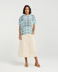 ET ALIA BREA TOP SKYLINE PLAID