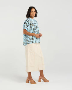 ET ALIA BREA TOP SKYLINE PLAID