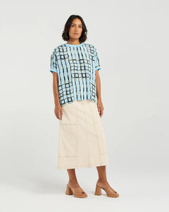 ET ALIA BREA TOP SKYLINE PLAID