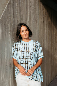 ET ALIA BREA TOP SKYLINE PLAID