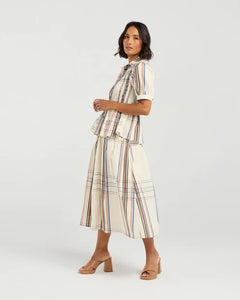 ET ALIA RUBY BLOUSE SUNSET PLAID