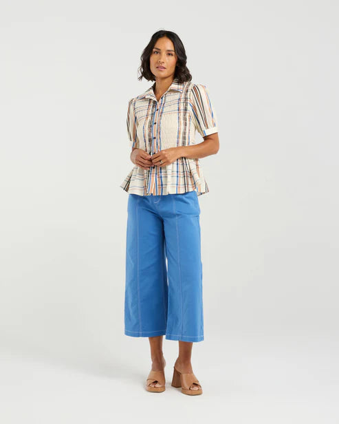 ET ALIA RUBY BLOUSE SUNSET PLAID