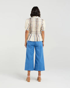 ET ALIA RUBY BLOUSE SUNSET PLAID