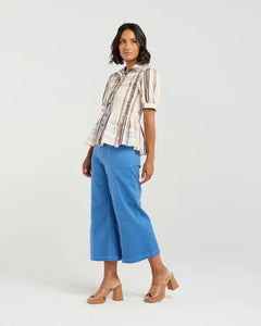 ET ALIA RUBY BLOUSE SUNSET PLAID