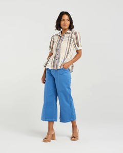 ET ALIA RUBY BLOUSE SUNSET PLAID