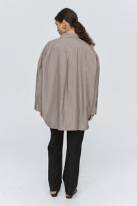 MARLE EDIE SHIRT CHOCOLATE STRIPE