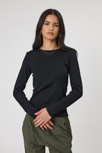 Load image into Gallery viewer, MARLOW ECHO RIB LONG SLEEVE BLACK
