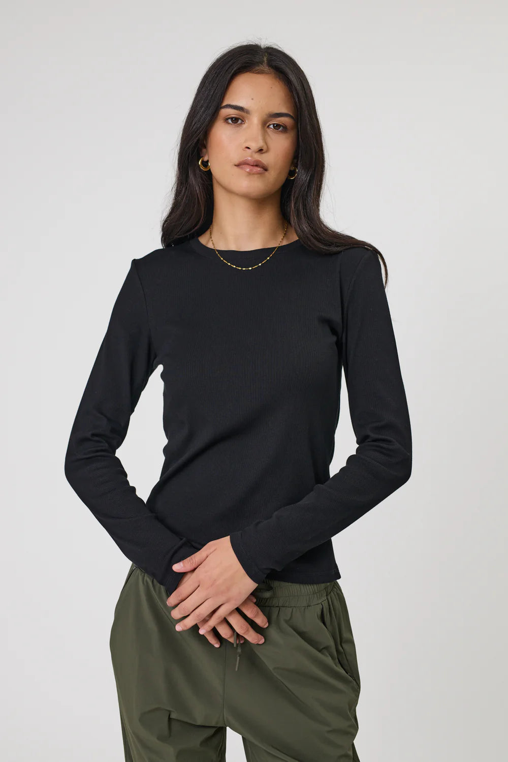 MARLOW ECHO RIB LONG SLEEVE BLACK