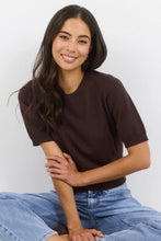 Load image into Gallery viewer, ARRIVING 18.08 | STORIES BE TOLD EDITION CHOCOLATE CREWNECK CASHMERE BLEND KNIT TEE
