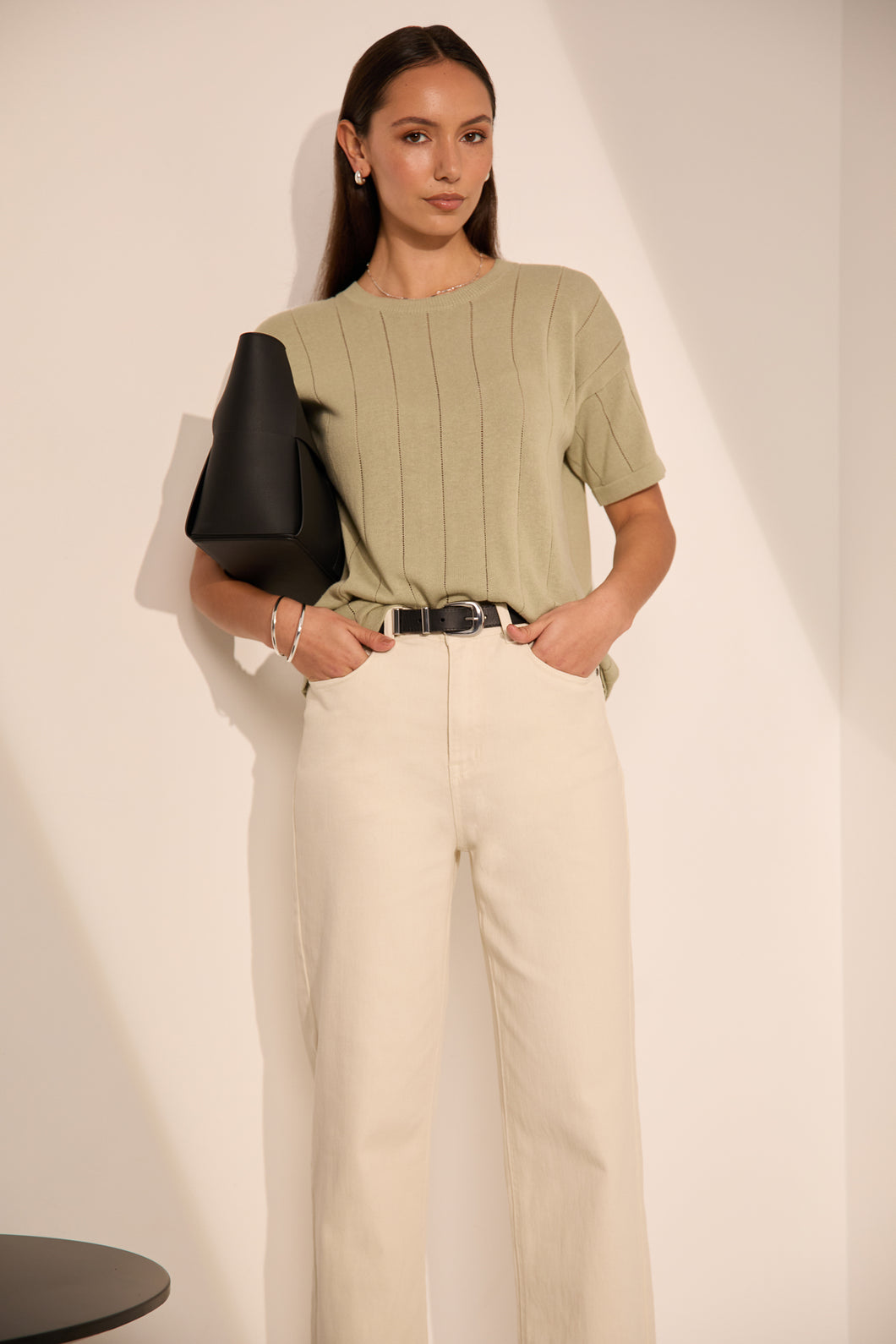 MARLOW EMBER KNIT TEE CELERY
