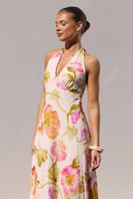 Load image into Gallery viewer, GEORGIA ZOE ESCAPISM PINK FLORAL TIE NECK HALTER MAXI DRESS
