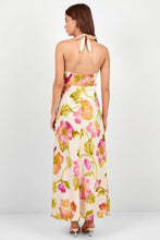 Load image into Gallery viewer, GEORGIA ZOE ESCAPISM PINK FLORAL TIE NECK HALTER MAXI DRESS
