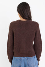 Load image into Gallery viewer, STORIES BE TOLD ESSENCE CHOCOLATE KNIT CARDIGAN
