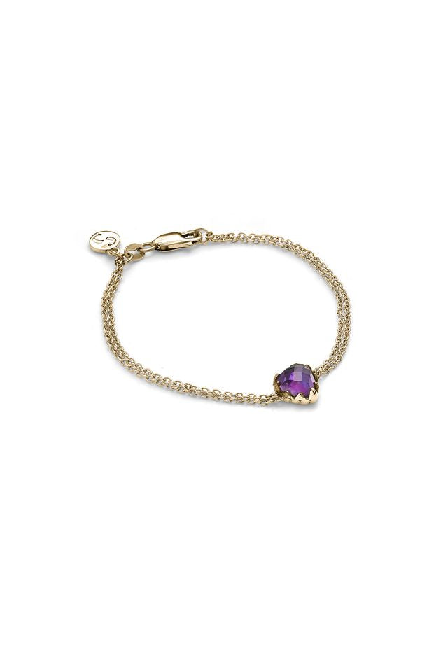 STOLEN GIRLFRIENDS CLUB GOLD LOVE CLAW BRACELET AMETHYST