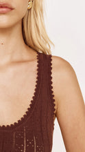 Load image into Gallery viewer, MINK PINK BRONTE POINTELLE KNIT TANK CHOCOLATE
